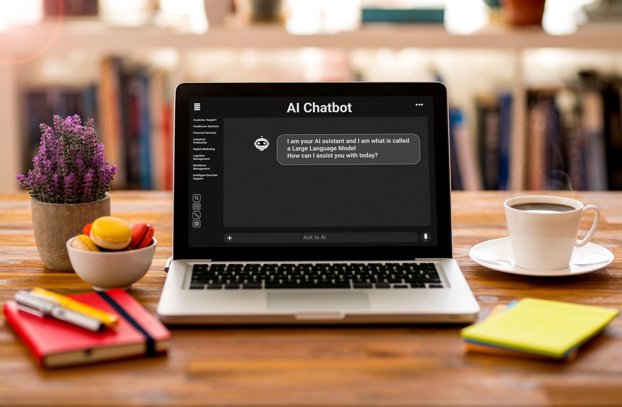 A laptop open to a ChatGPT interface