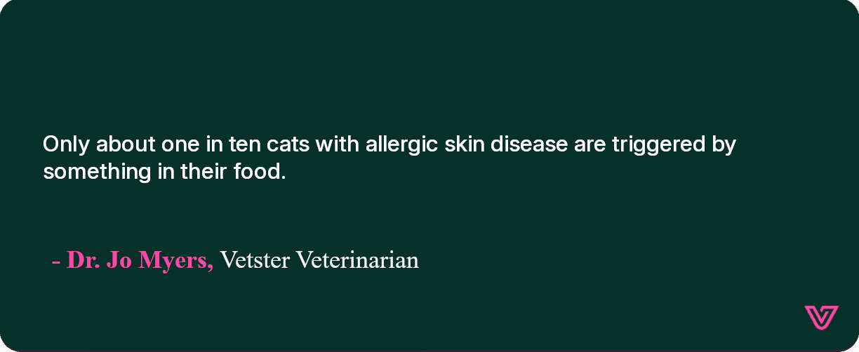 Jo suggests that few allergic reactions are triggered by cat food
