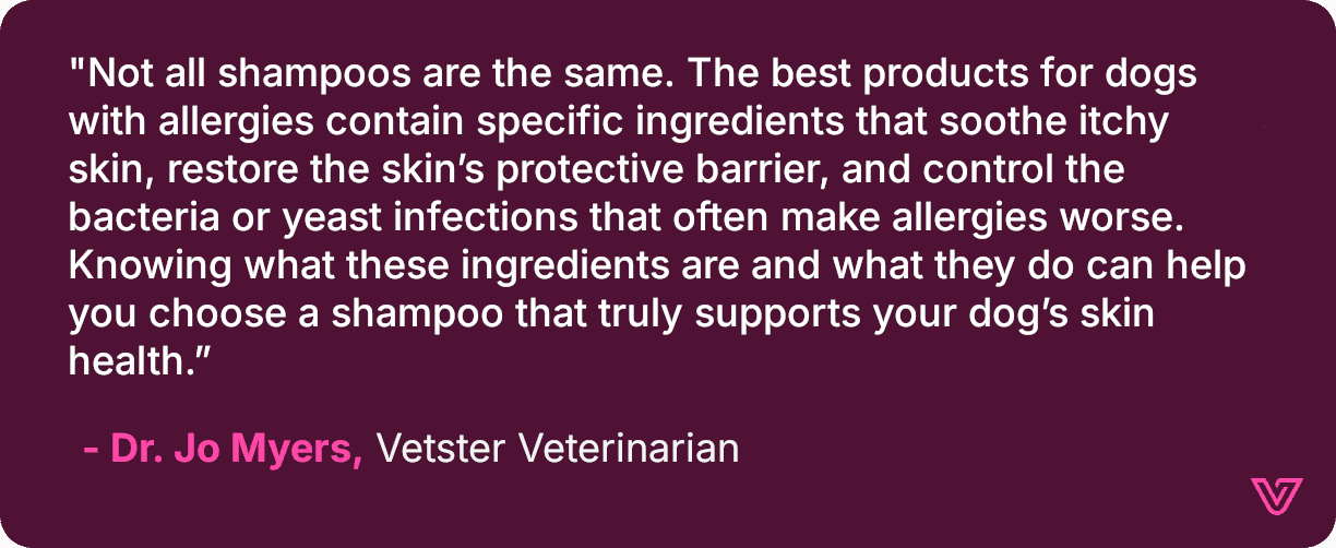 Dr. Jo Myers discusses the best shampoos to use on dogs with skin allergies