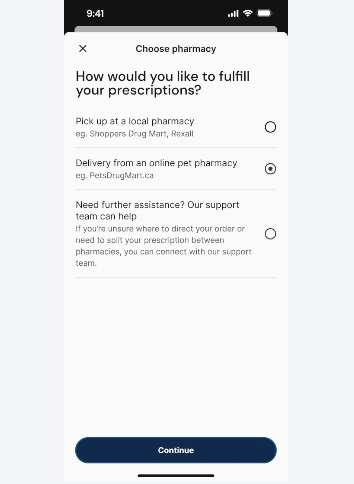 A screenshot of the manual entry screen in Canada's Vetster App